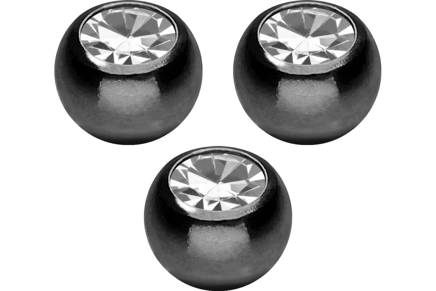 SET Titan Schraubkugel KRISTALL von Piercingline